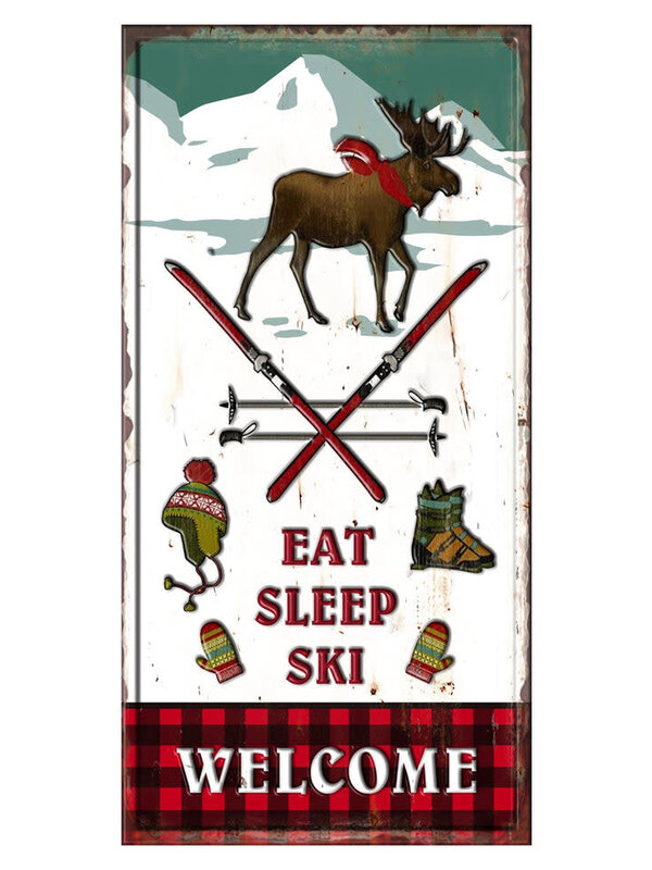 Affiche en métal - Eat, Sleep, Ski