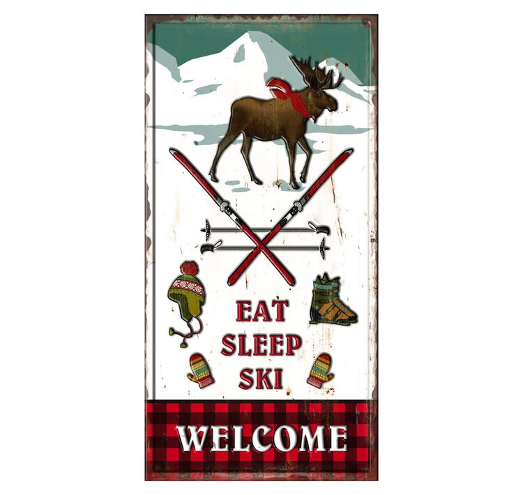 Affiche en métal - Eat, Sleep, Ski