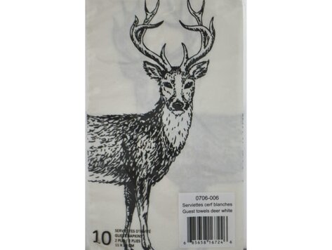 Serviettes de table blanches - Cerf