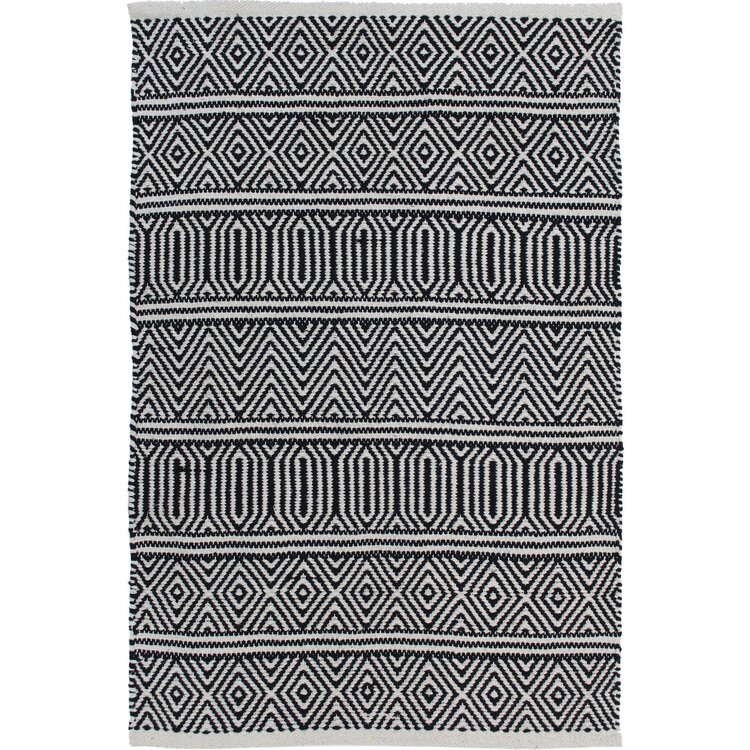 Tapis Dhurrie Geo Black  3'x5'