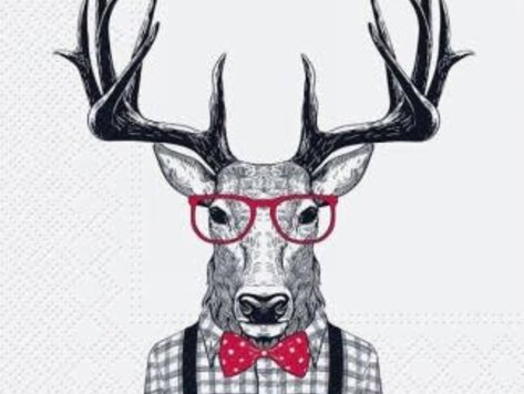 Serviettes de table - Cerf avec lunette