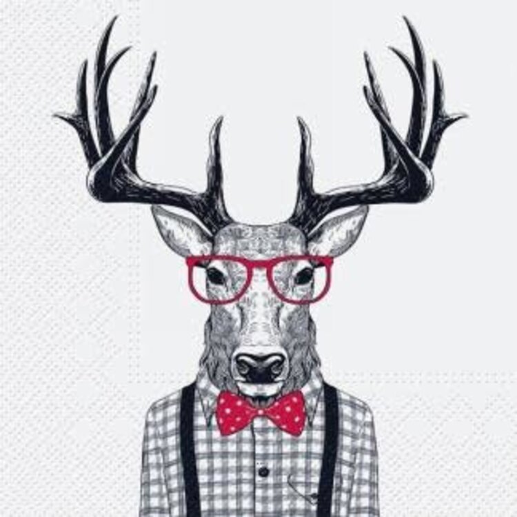 Serviettes de table - Cerf avec lunette