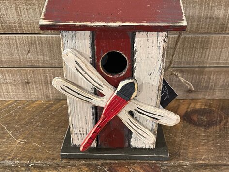 Cabane d'oiseaux blanche libellule