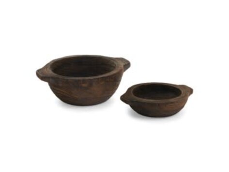 Bol en bois brun foncé - grand