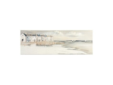Toile maisons sur le bord de la mer  60"x 20"