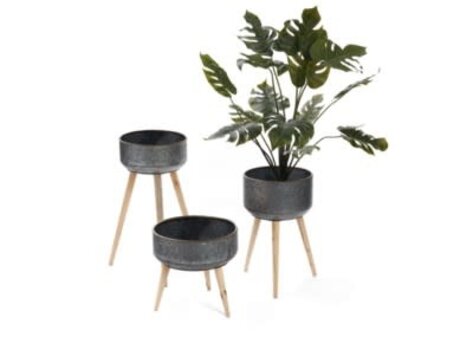 Pot en métal sur pied - grand