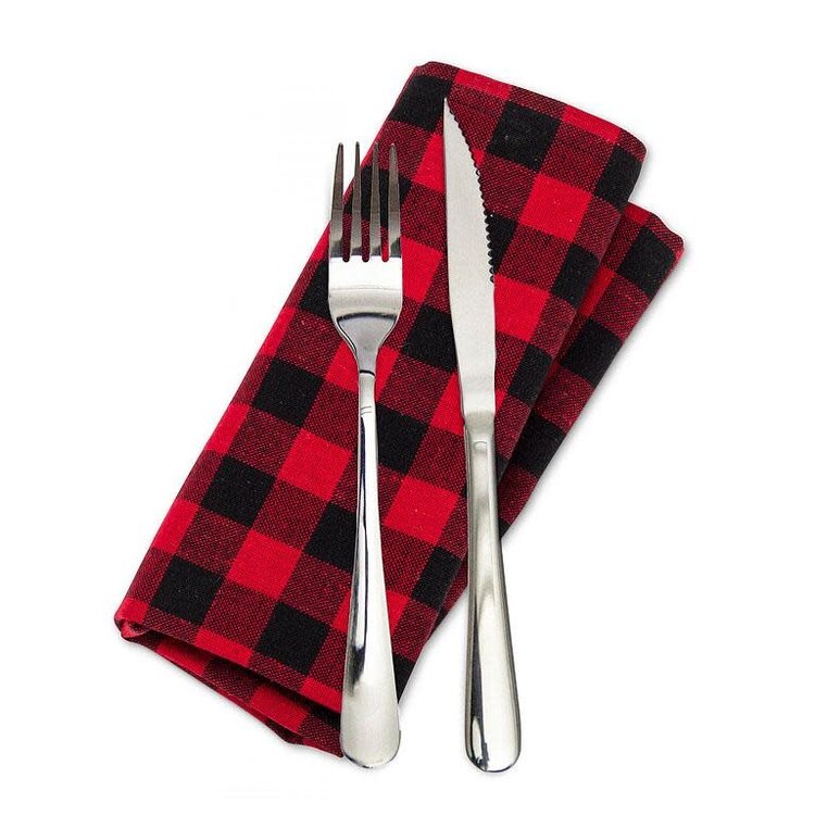 Serviette de table lumberjack en tissu