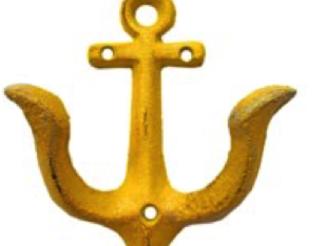 Crochet ancre jaune rustique