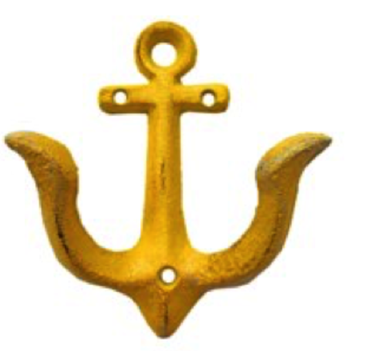 Crochet ancre jaune rustique