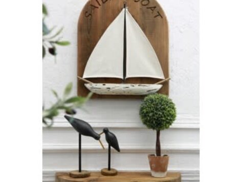 Voilier mural en bois recyclé