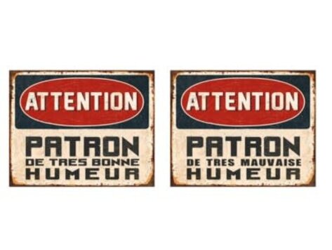 Affiche en métal - Humeur du patron