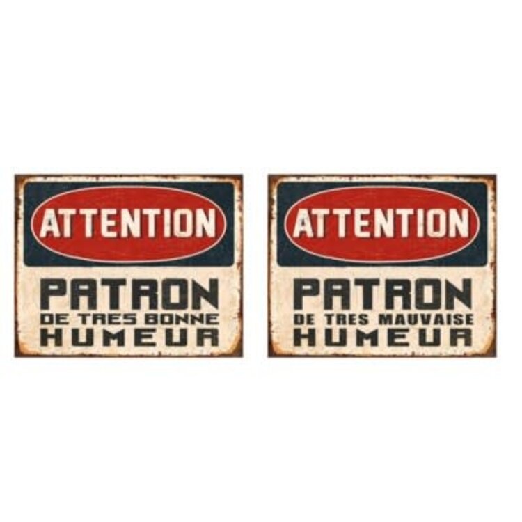 Affiche en métal - Humeur du patron