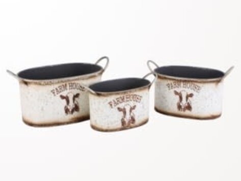 Pot ovale en métal Farm House - grand