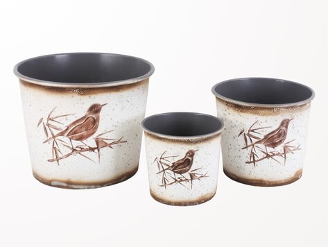 Pot en métal oiseau - petit