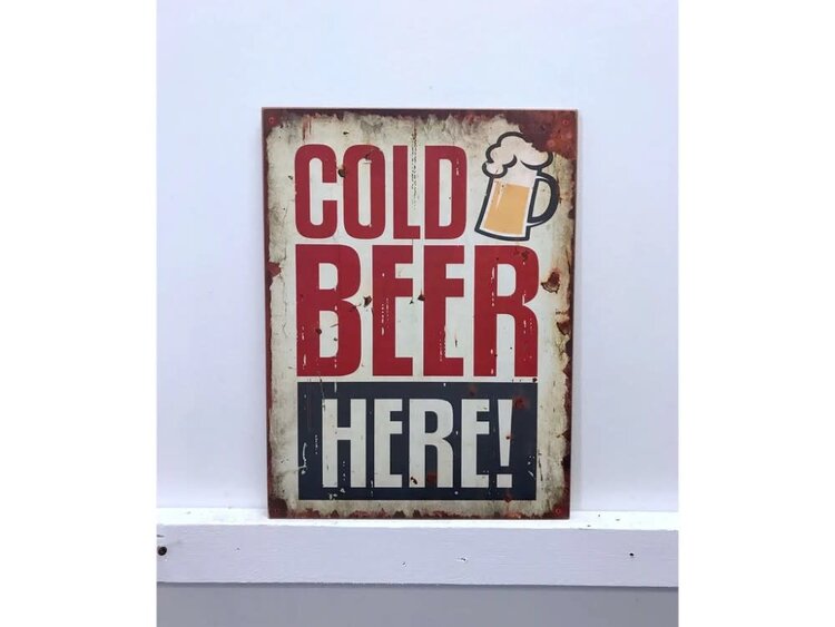 Affiche en métal - Cold Beer Here