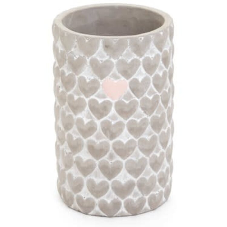 Pot à fleurs coeur rose