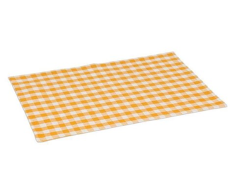 Napperon à carreaux jaunes et blancs