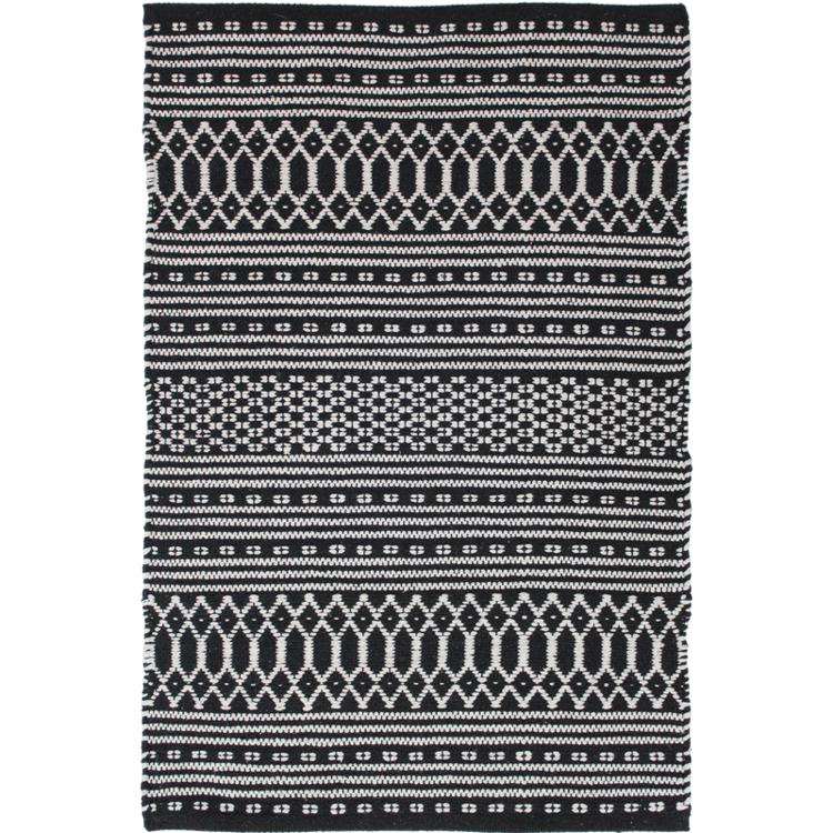 Tapis Dhurrie Grand Black 24"x 36"