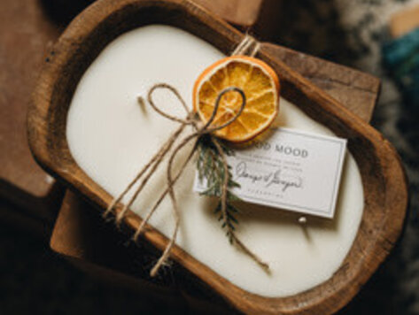 Bougie Bol fermier brun - 3 mèches