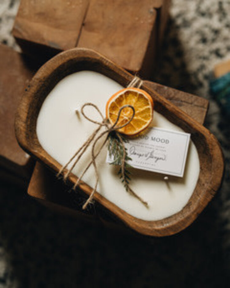 Bougie Bol fermier brun - 3 mèches