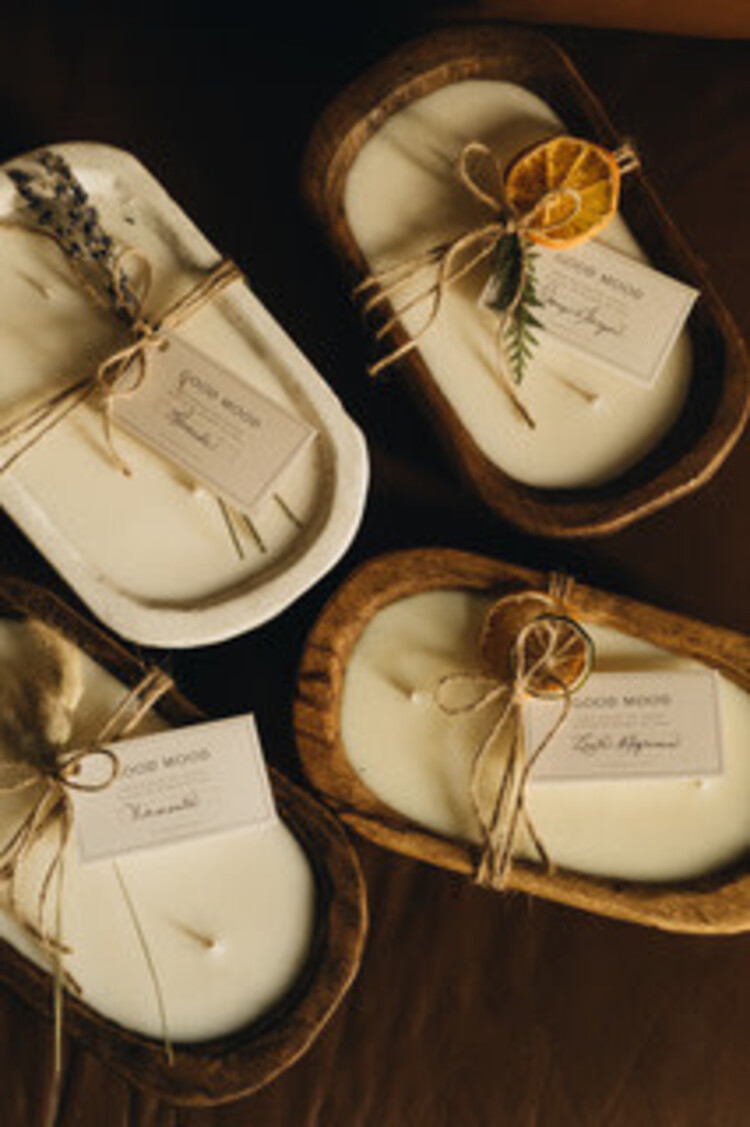 Bougie Bol fermier brun - 3 mèches