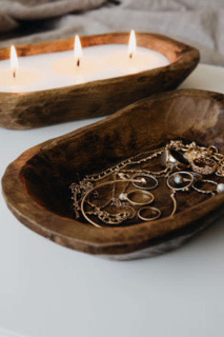 Bougie Bol fermier brun - 3 mèches