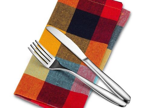 Serviette de table à carreaux en tissu - Madras