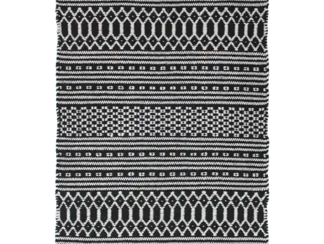 Tapis Dhurrie Grand Black  4'x6'
