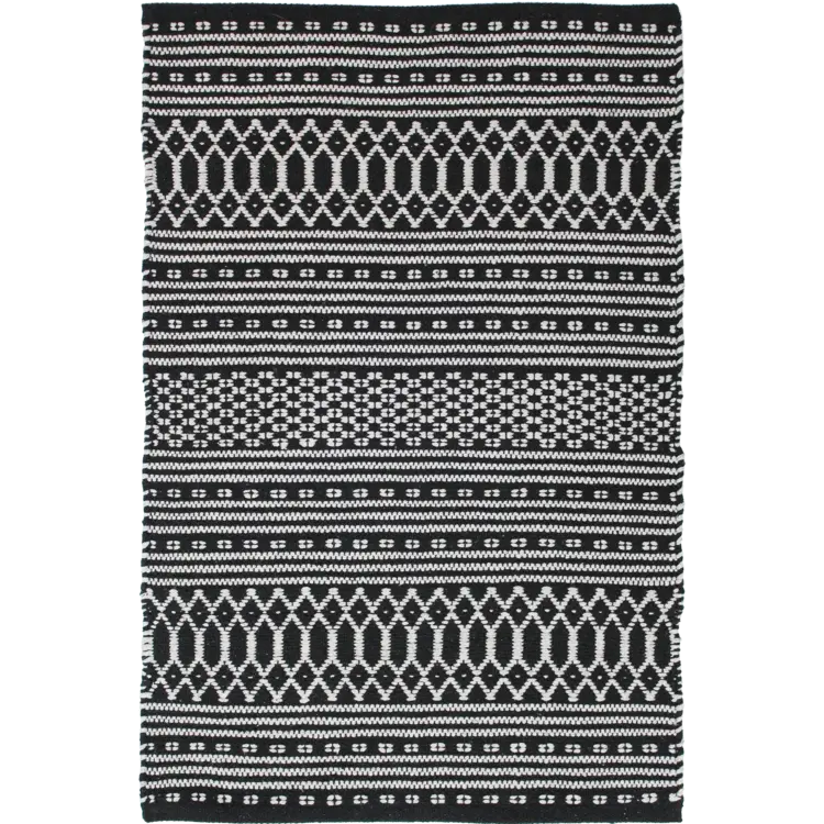 Tapis Dhurrie Grand Black  4'x6'