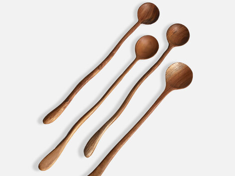 Cuillère à cocktail en bois de teck