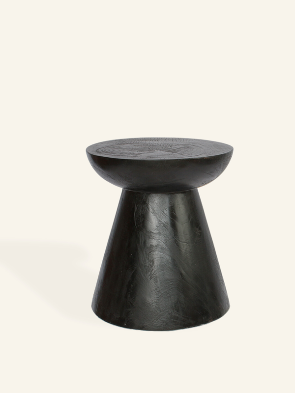 Crusoë Table d'appoint en bois exotique noir