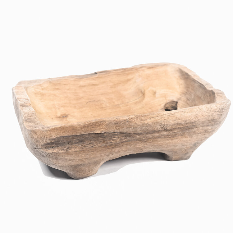 Bol carré en teck recyclé-petit