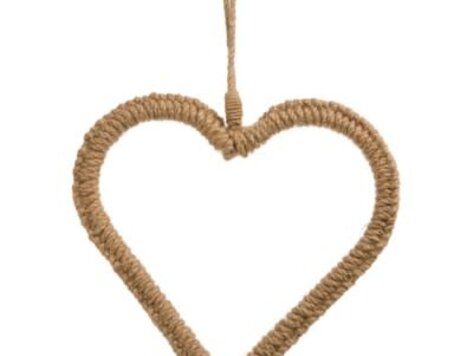 Ornement coeur en jute
