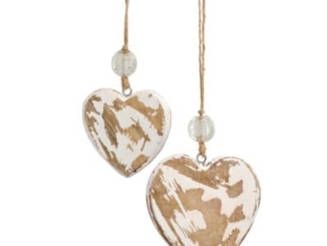 Ornement coeur avec bille transparente - grand