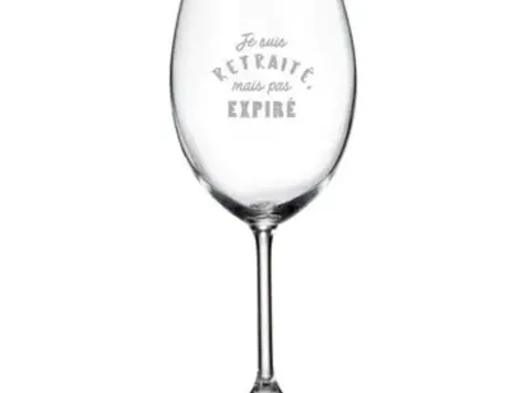 Coupe à vin gravée - Je suis retraité (M)