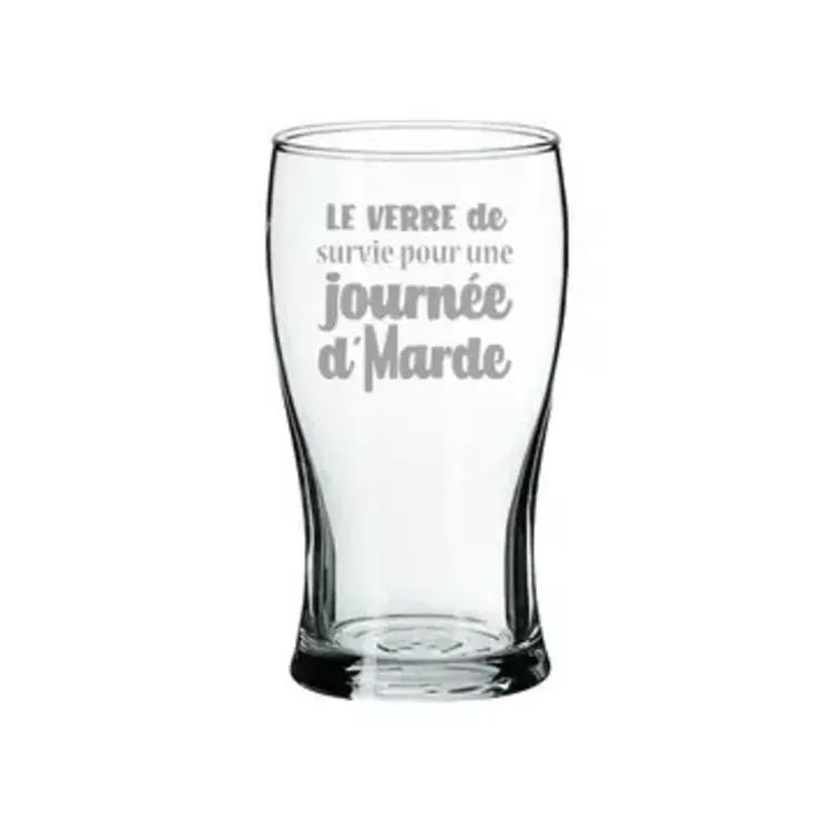 Verre à bière gravé - Journée d'marde