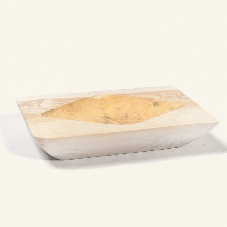 Plateau de service losange en teck