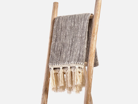 Jeté tissée à la main noire