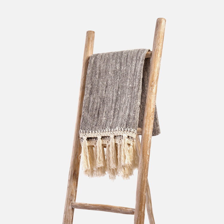 Jeté tissée à la main noire