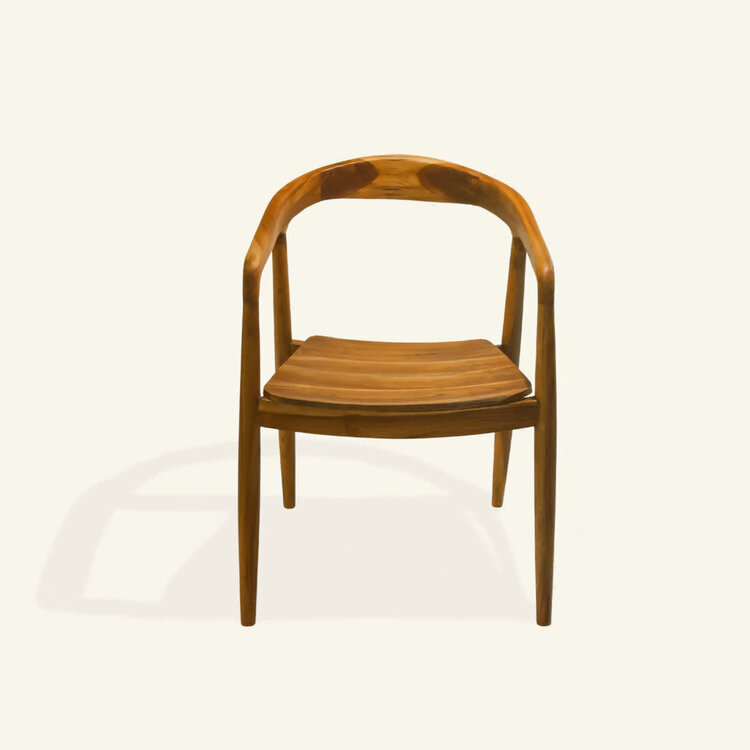 Chaise en teck avec accoudoirs