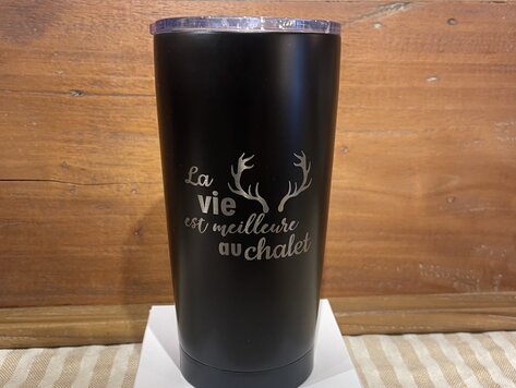 Tumbler isotherme noir - La vie au chalet