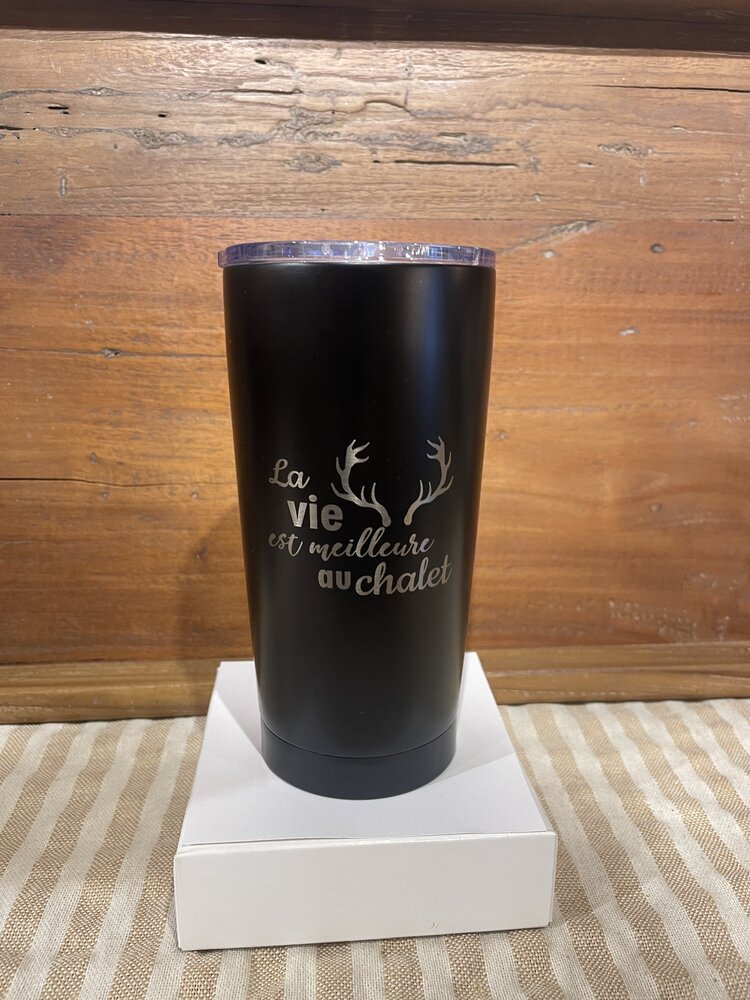Tumbler isotherme noir - La vie au chalet