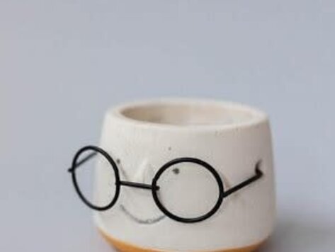Pot à fleur visage/lunettes - petit