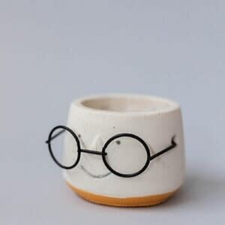 Pot à fleur visage/lunettes - petit