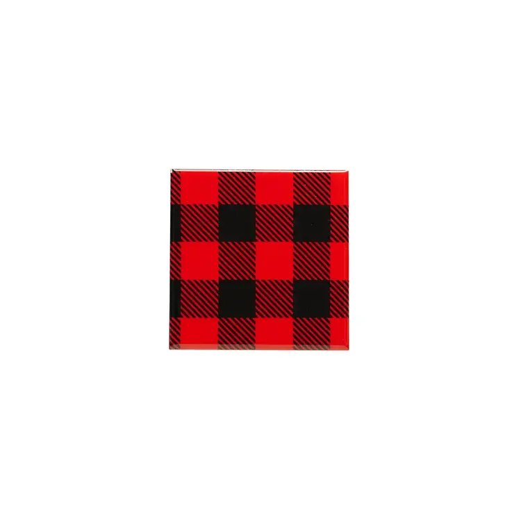 Sous-verres à carreaux rouges et noirs Ens/6