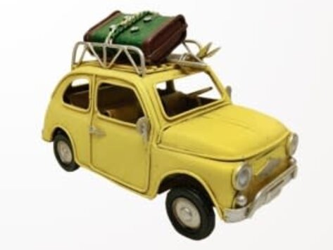 Voiture en métal jaune