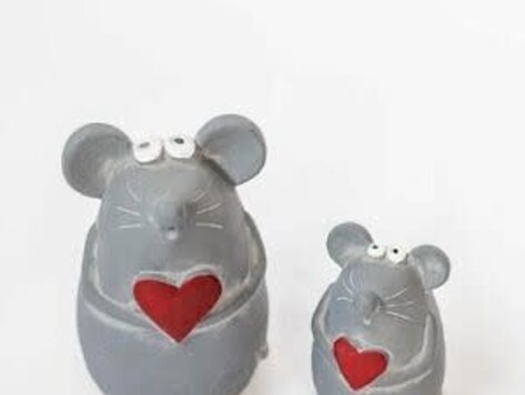 Souris en ciment - grande