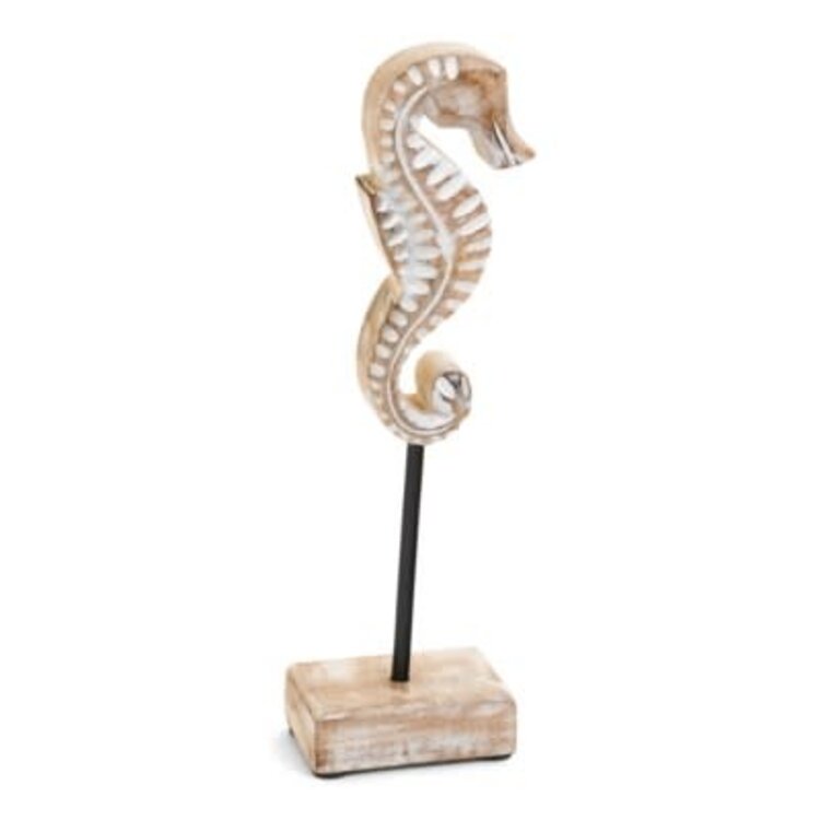 Hippocampe  sur pied en bois