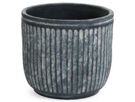 Pot  à fleurs côtelé en ciment