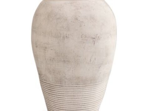 Vase en terre cuite blanc 17"H
